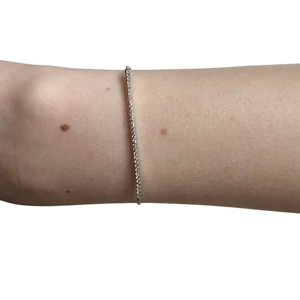 Berricle 925 Sterling Silver CZ Bar Adjustable Chain Bracelet